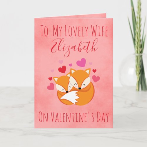 Foxes Happy Valentines Day to my Wife Holiday Card