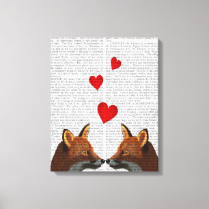Foxes in Love Canvas Print