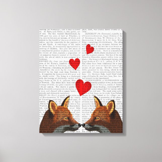 Foxes in Love Canvas Print (Front)