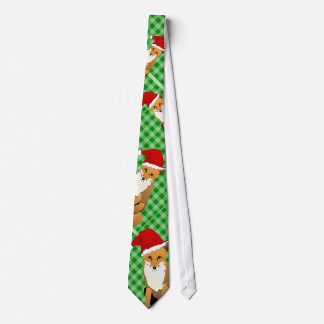 Foxes in Santa Hats Tie (Front)
