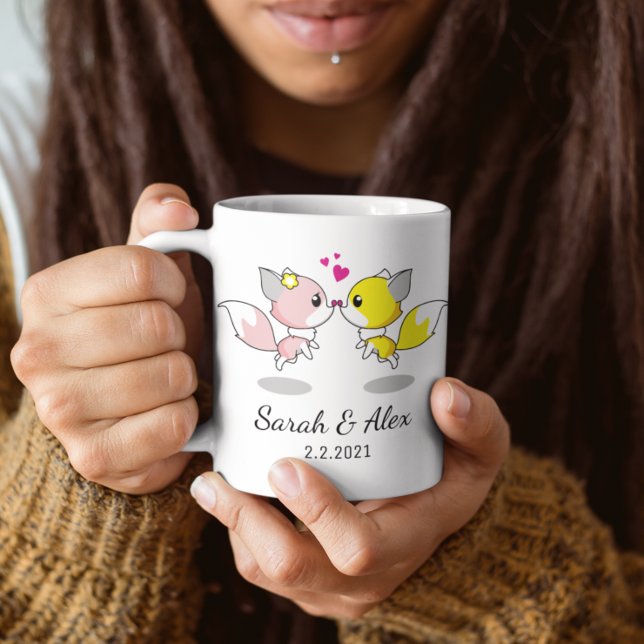 Foxes Mug, Personalized Coffee Mug for couple,