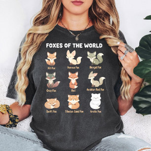 Foxes of The World Cute Fox Breeds Collection T-Shirt