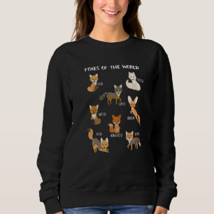 Foxes Of The World  Fox Animals Educational Sweatshirt