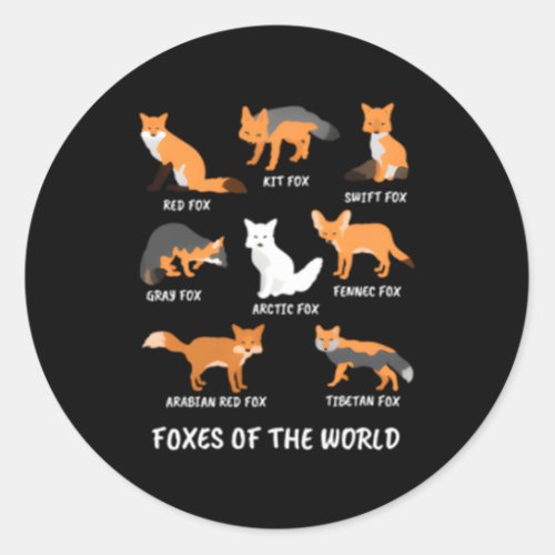 Foxes Of The World Fox Classic Round Sticker