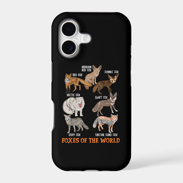Foxes Of The World Funny Fox Stuff Animals Educati Iphone Case (Back)