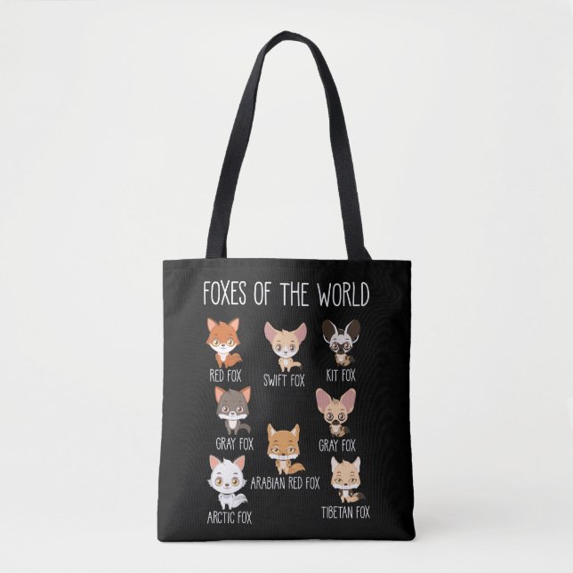 Foxes Of The World Gift for Fox Lover Tote Bag (Front)