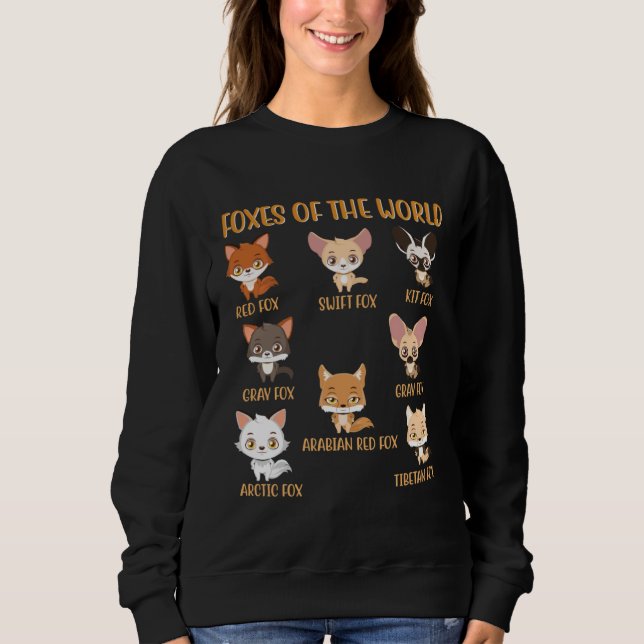 Foxes Of The World Shirt Funny Fox Animals Educati (Front)