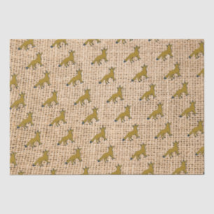 Foxes on burlap tissue paper