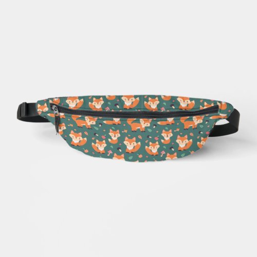 Foxes on forest green cute  fanny pack