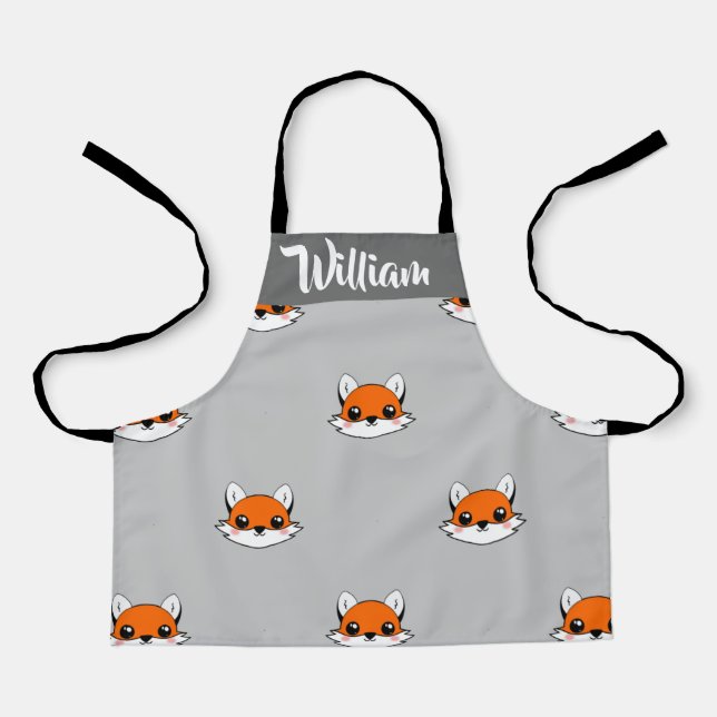 Foxes on gray apron (Front)