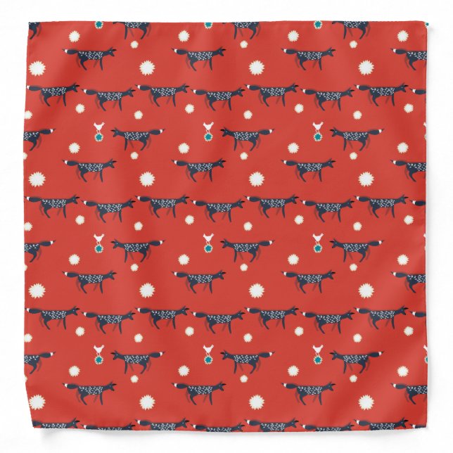 Foxes on red bandana (Front)