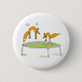 Foxes on Trampoline Button
