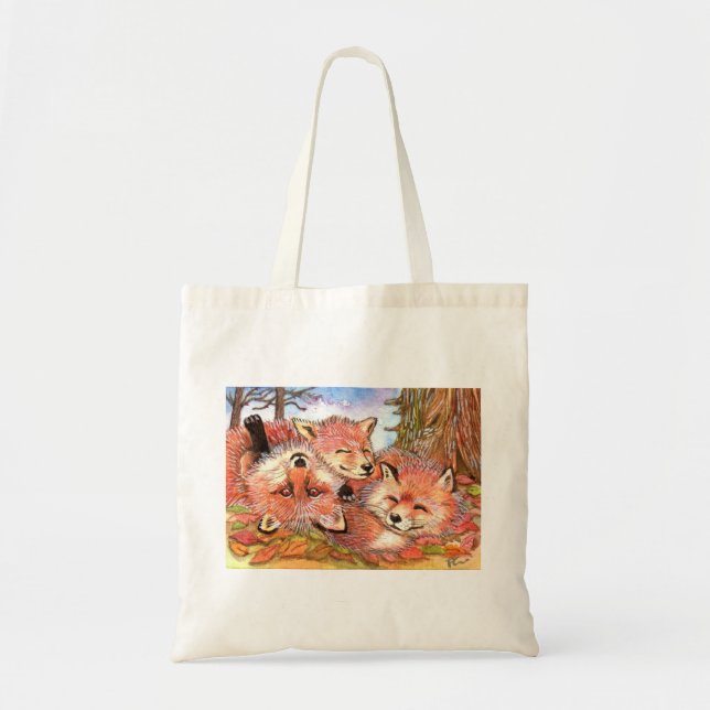 Foxes Play Time Tote Bag (Front)