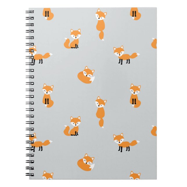 Foxes seamless pattern notebook (Front)