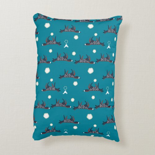 Foxes under the moon in snow pillow