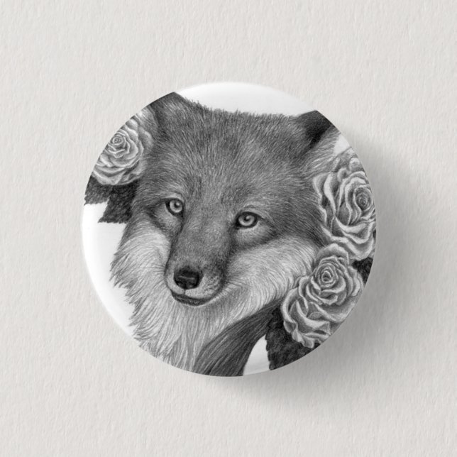 Foxflower Pinback Button (Front)