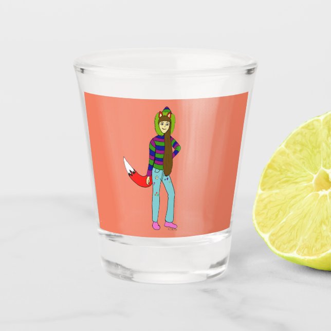 foxgirl   shot glass (Front)