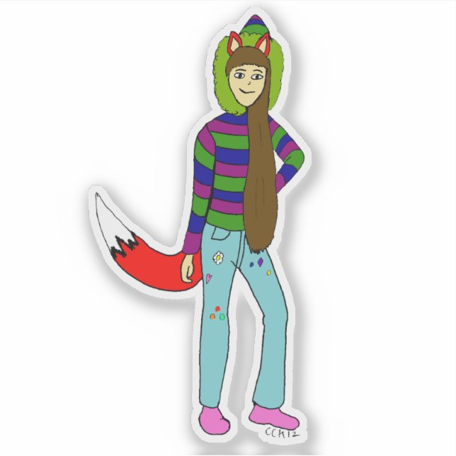 foxgirl     sticker (Front)