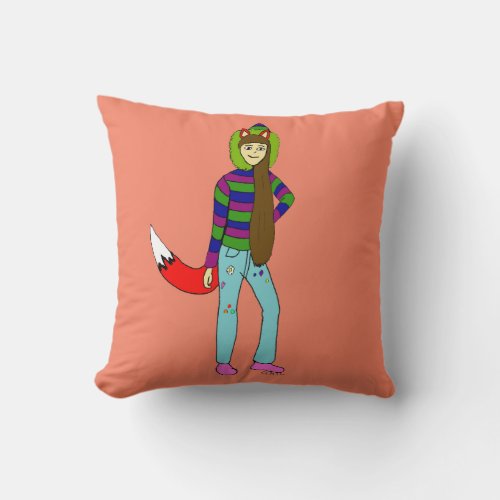 foxgirl throw pillow