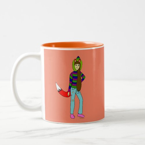 foxgirl  Two_Tone coffee mug