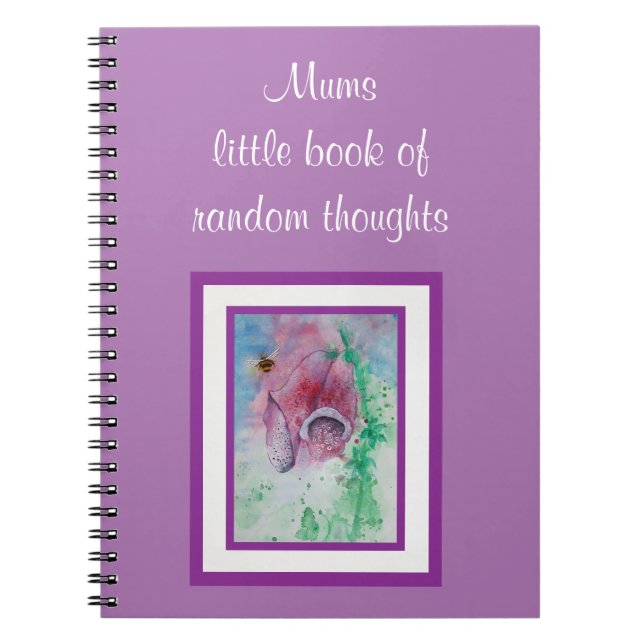 Foxglove and Bee jotter Notebook (Front)