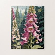 Foxglove Flower Art Puzzle