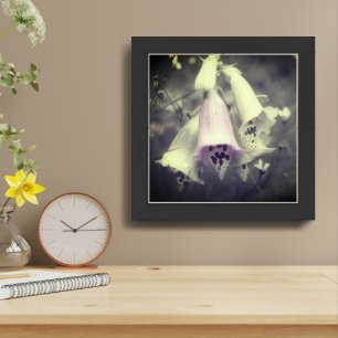 Foxglove Flower Black And White Partial Framed Art