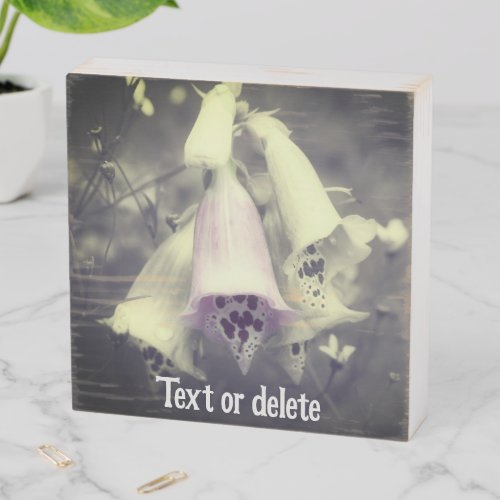 Foxglove Flower Black And White Personalized Wooden Box Sign