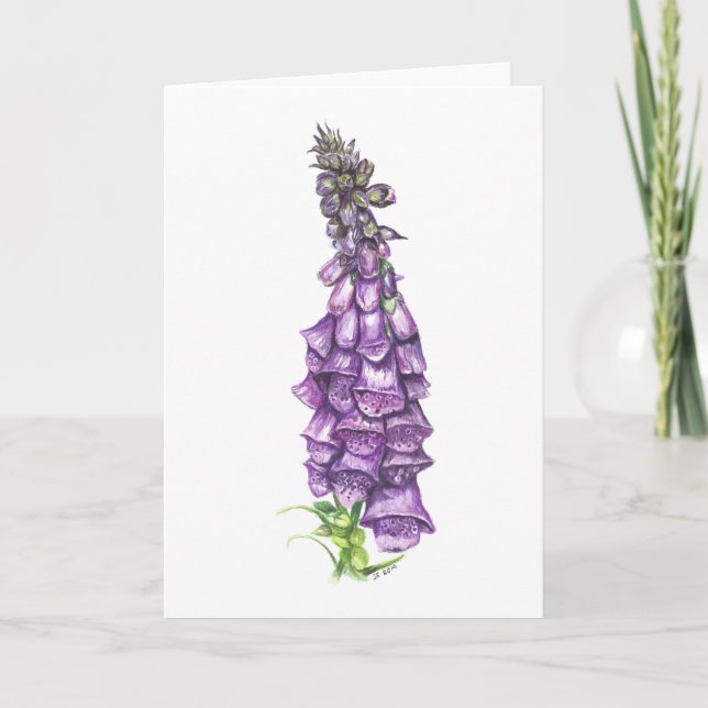 Foxglove Flower Blank Greeting Card (Front)