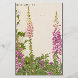Foxglove Flower Personalized Stationery