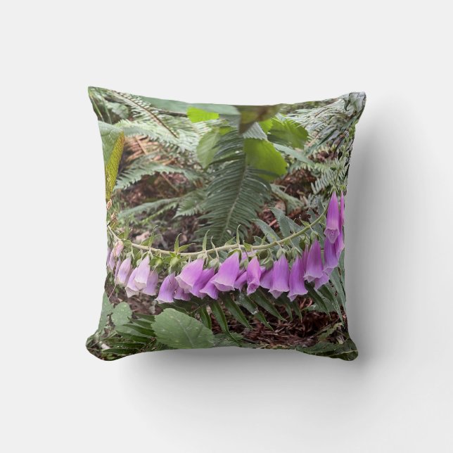 Foxglove flower photo throw pillow (Front)