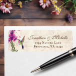 Foxglove Flowers And Hummingbird Garden Address Label at Zazzle