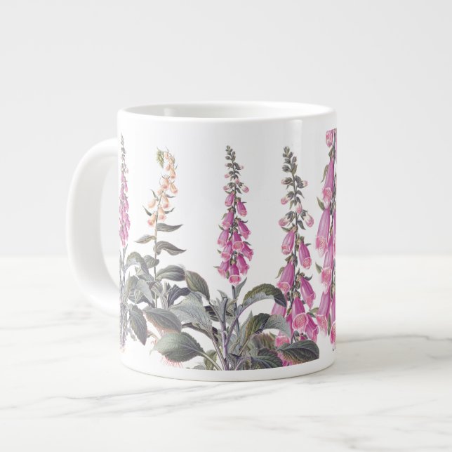 Foxglove Flowers Floral Garden Jumbo Mug (Front Left)