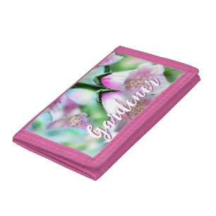 Foxglove Flowers Floral Pink Garden Personalized Tri-fold Wallet