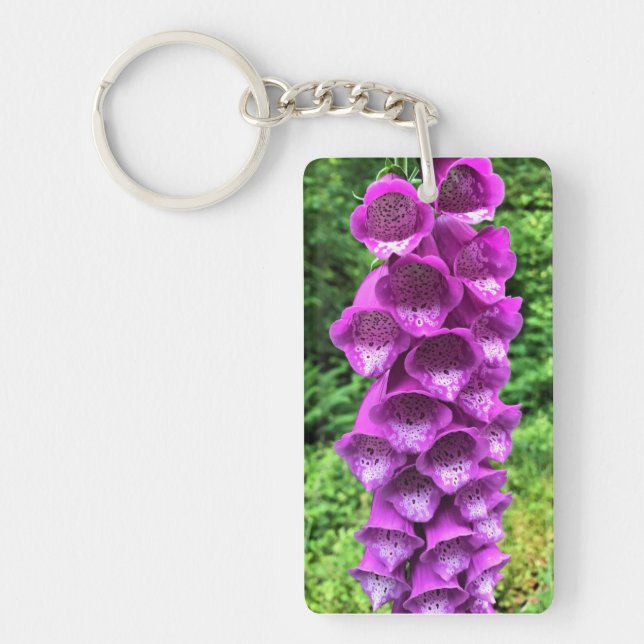 Foxglove Flowers, Oregon Keychain (Front)