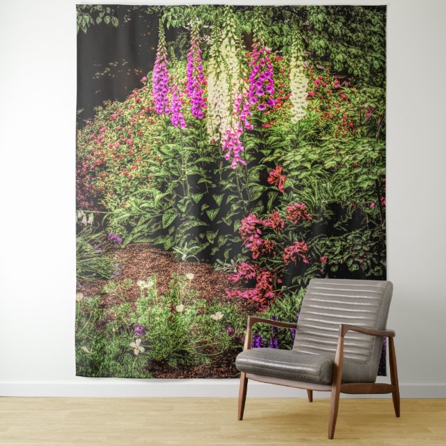 Foxglove Garden  Design Wall Hanging Tapestry (In Situ)