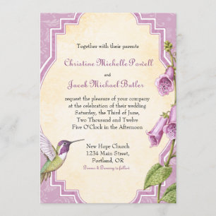 Foxglove Hummingbird - Wedding Invitation