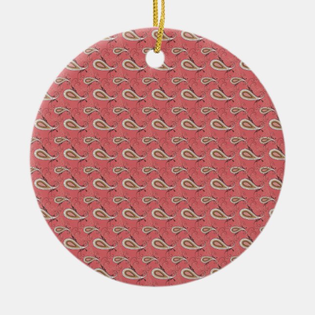 Foxglove Petal Paisley Pattern Ceramic Ornament (Front)
