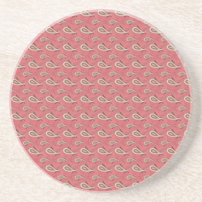 Foxglove Petal Paisley Pattern Coaster (Front)