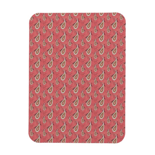 Foxglove Petal Paisley Pattern Magnet (Vertical)