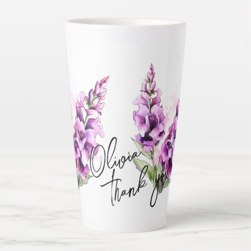 Foxglove Thank you Editable Slogan  Name Latte Mug