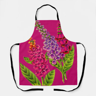 foxgloves foxglove flowers print apron