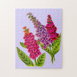 foxgloves in red and purple jigsaw puzzle