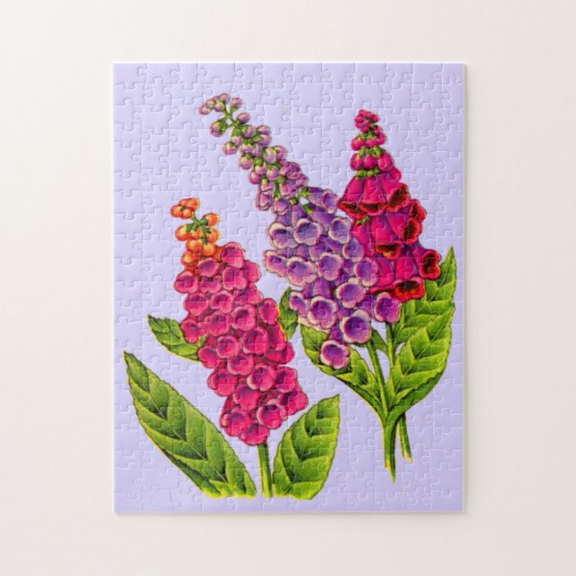 foxgloves in red and purple jigsaw puzzle (Vertical)