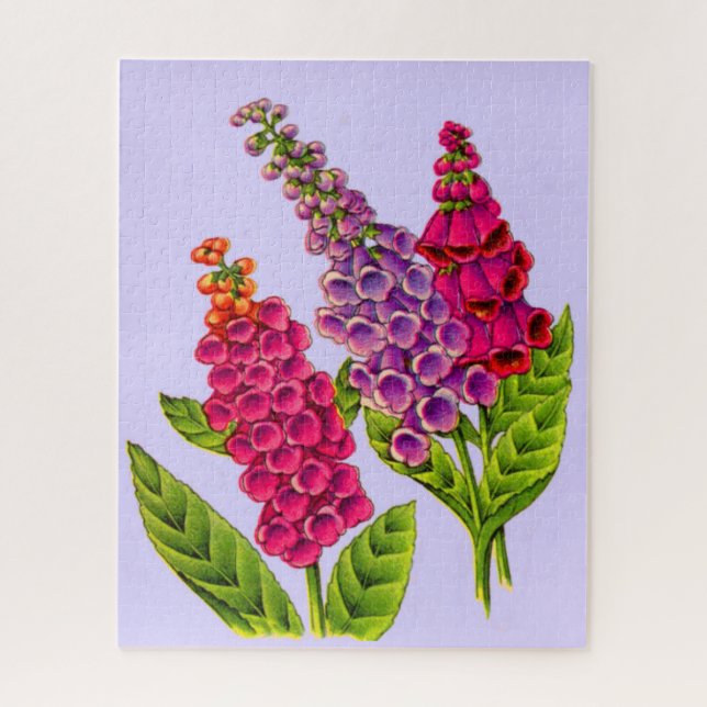 foxgloves in red and purple jigsaw puzzle (Vertical)