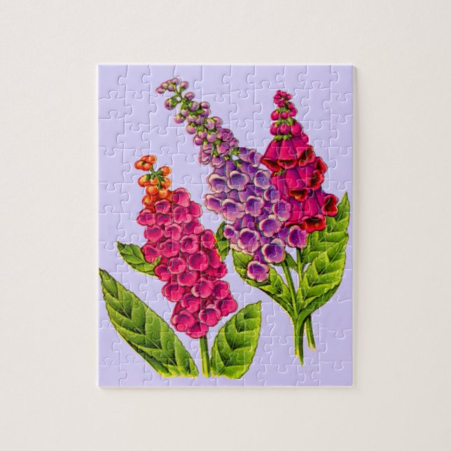 foxgloves in red and purple jigsaw puzzle (Vertical)