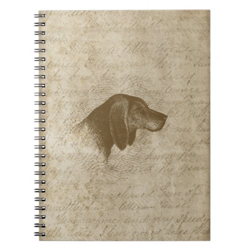 Foxhound Antique Grunge Script Vintage Paper Notebook