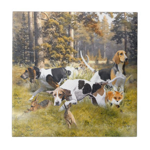 Foxhound ceramic tile