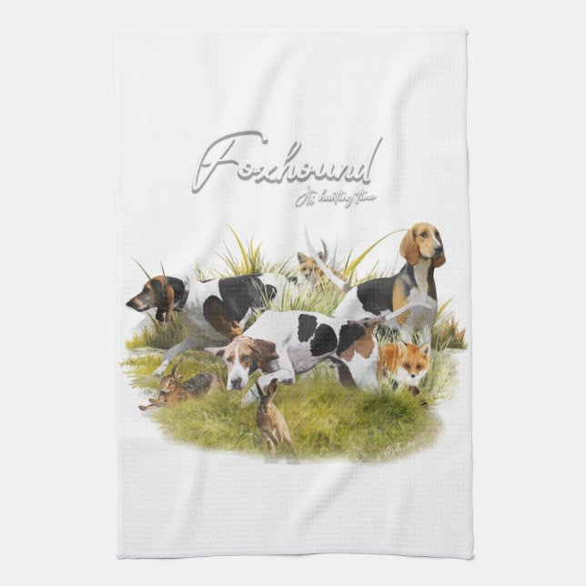 Foxhound  kitchen towel (Vertical)