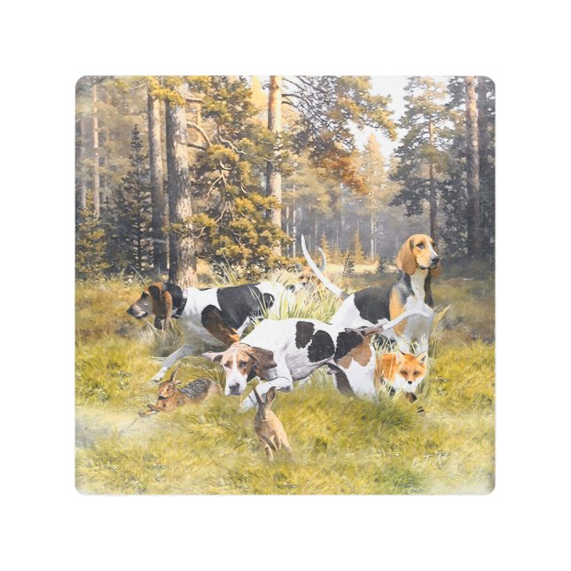 Foxhound  metal print (Front)